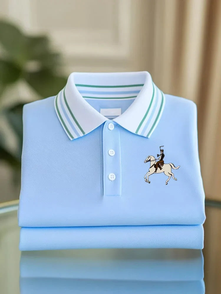 NeoShop Club Sky Blue Premium Polo T-Shirt for Men | Luxury Soft Cotton Smart Casual Polo