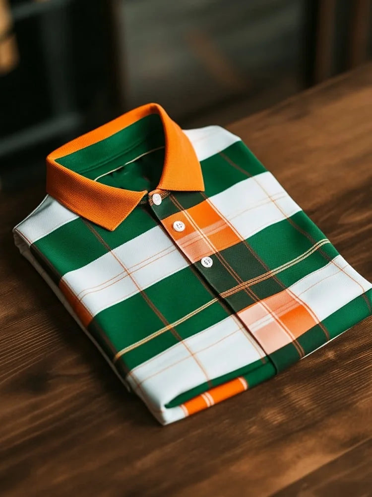 NeoShop Club Premium Checkered Polo T-Shirt for Men | Luxury Plaid Smart Casual Polo