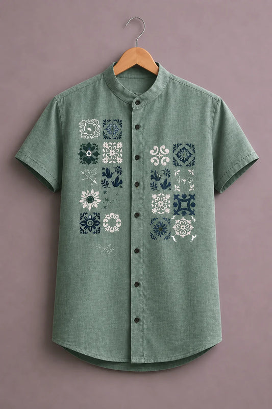 SharpShirt Heritage Print Casual Shirt