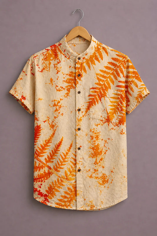 SharpShirt Tropical Leaf Print Casual Shirt