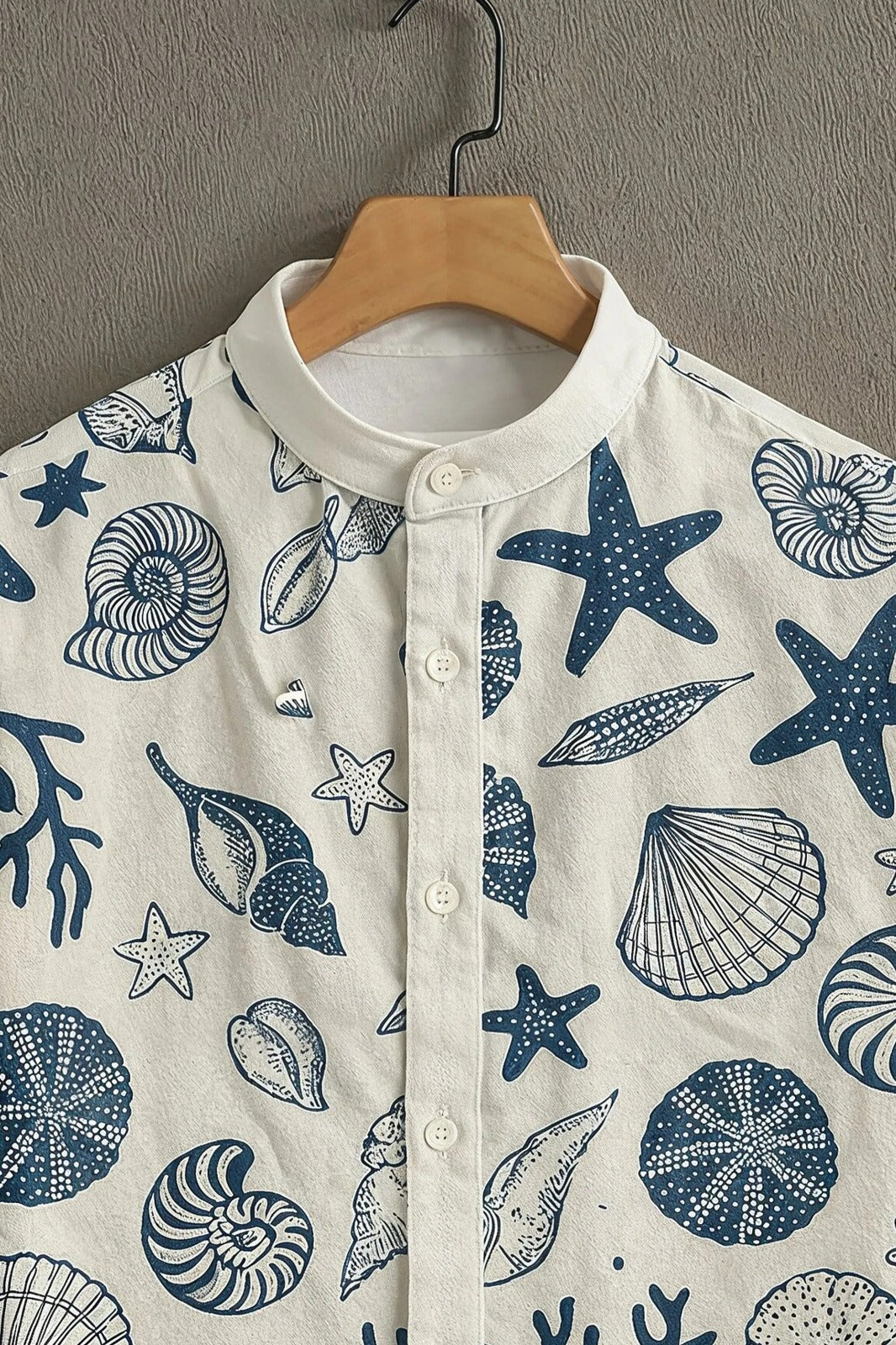 SharpShirt™ Ocean Breeze Shell Print Shirt