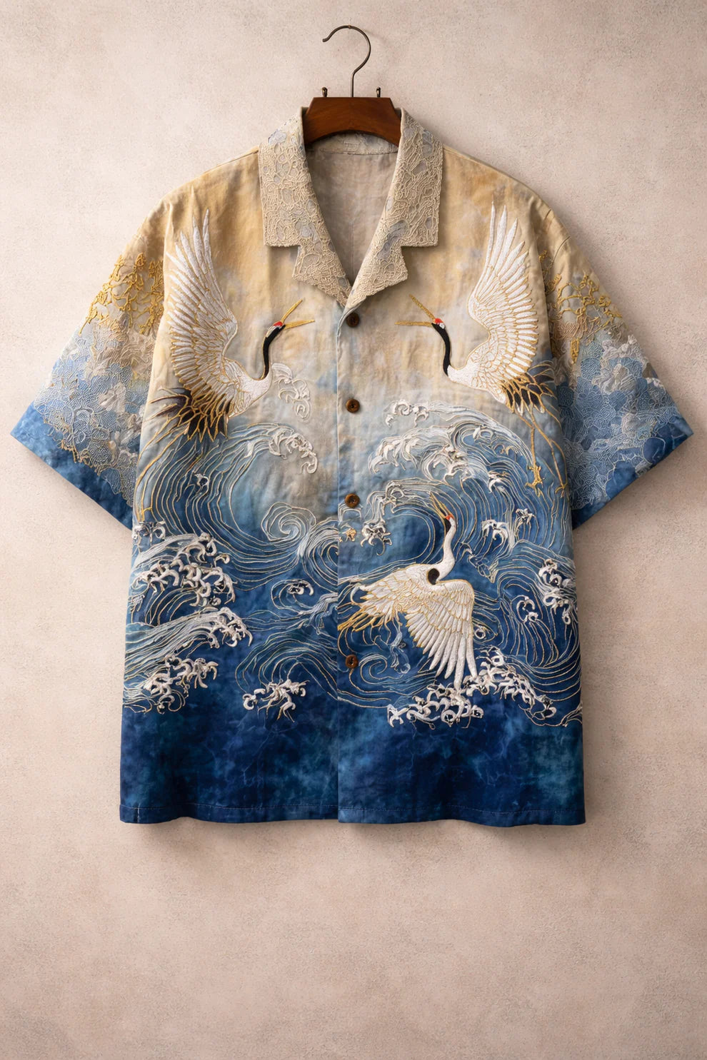 Golden Crane Ocean Shirt