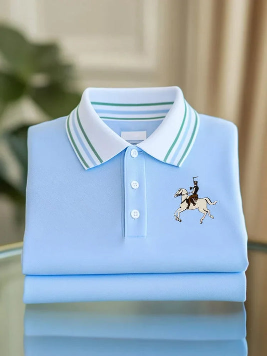 NeoShop Club Sky Blue Premium Polo T-Shirt for Men | Luxury Soft Cotton Smart Casual Polo