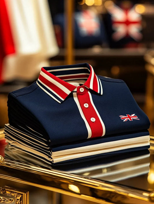 NeoShop Club British Heritage Premium Polo T-Shirt for Men | Luxury Navy Smart Casual Polo