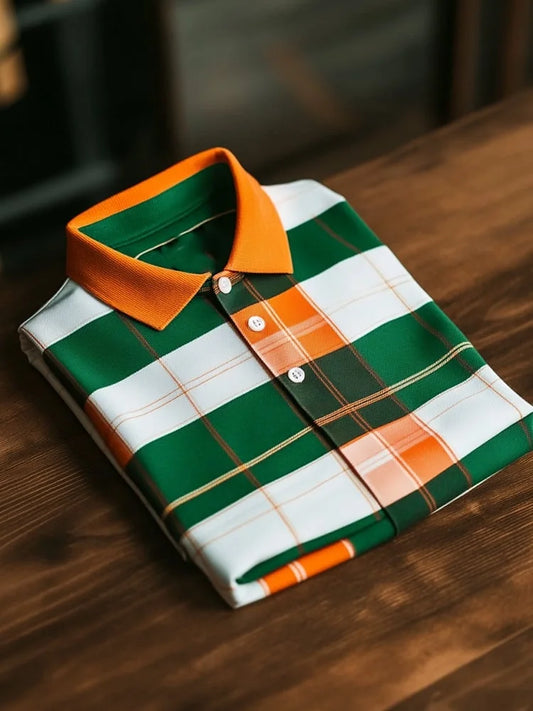 NeoShop Club Premium Checkered Polo T-Shirt for Men | Luxury Plaid Smart Casual Polo