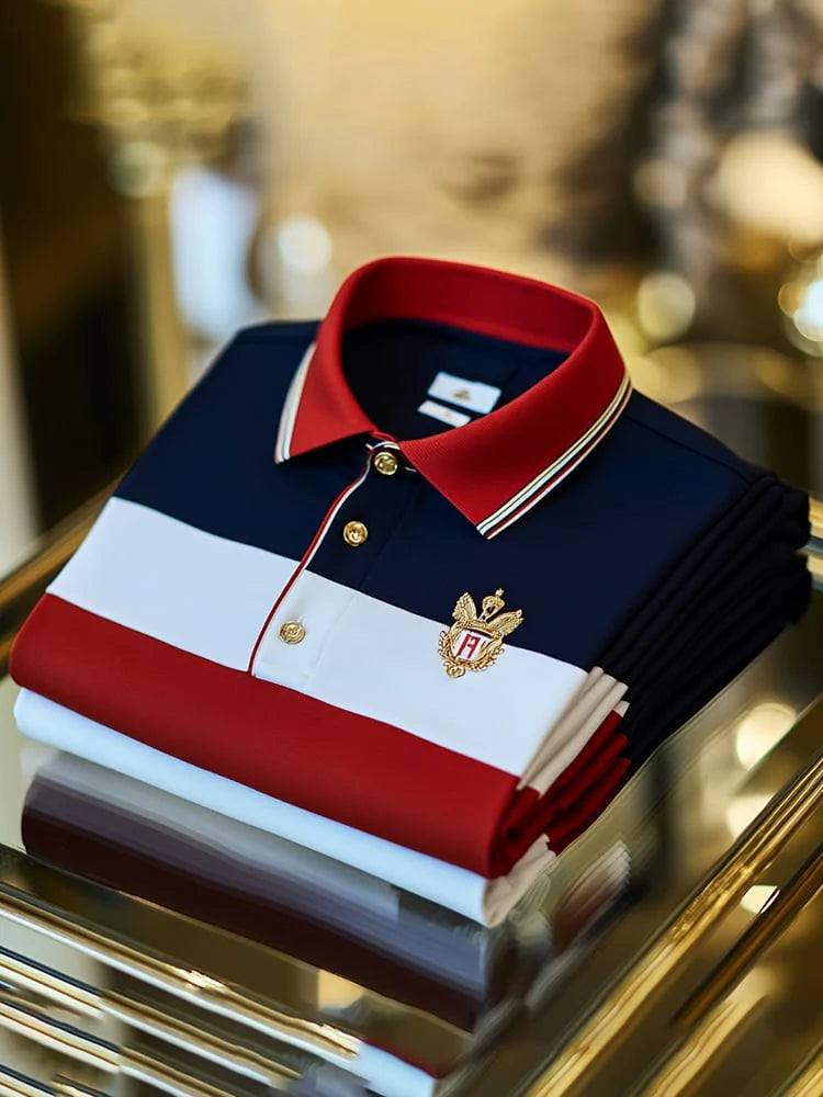 NeoShop Club Premium Luxury Stripe Polo T-Shirt for Men | Classic Smart Casual Polo Collection