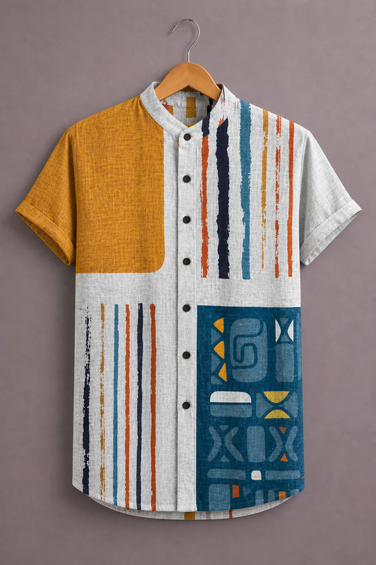 SharpShirt Abstract Stripe Casual Shirt