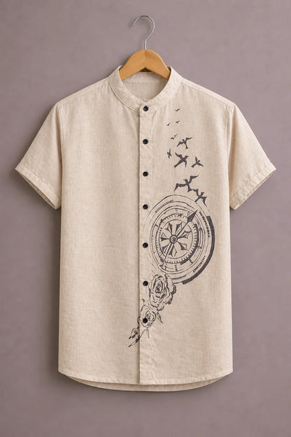 SharpShirt Compass Art Casual Shirt