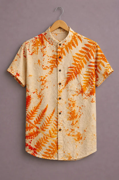 SharpShirt Tropical Leaf Print Casual Shirt