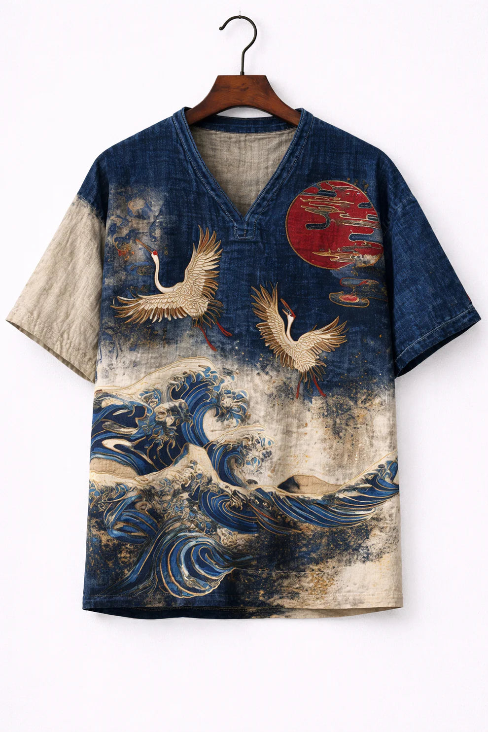 Zen Ink Landscape V-Neck Shirt
