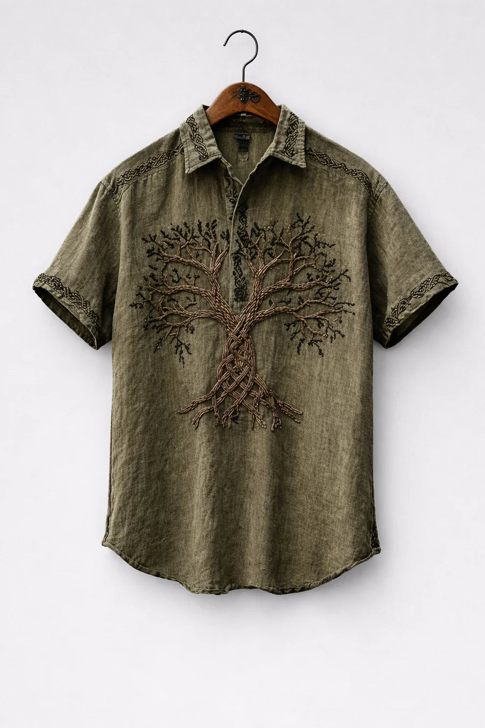 Ancient Tree Embroidered Shirt