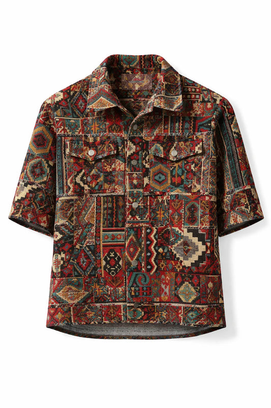 Tribal Mosaic Patchwork Jacket Shirt
