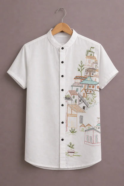 SharpShirt Cityscape Art Casual Shirt
