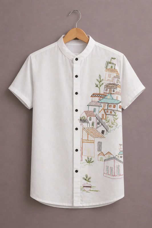 SharpShirt Cityscape Art Casual Shirt