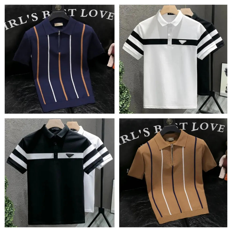 NeoShop Club Premium Luxury Polo T-Shirt for Men | Designer Stripe & Contrast Polo Collection
