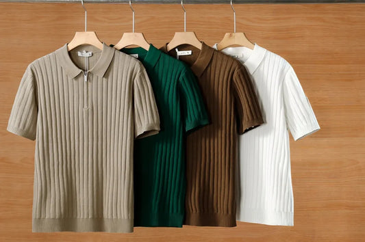 Luxe Ribbed Knit Polo Collection
