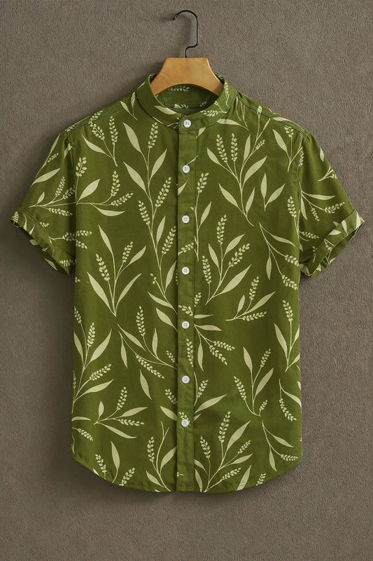 SharpShirt Premium Vertical Stripe Mandarin Collar Casual Shirt