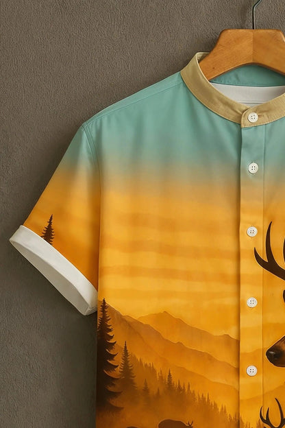 SharpShirt™ Wilderness Deer Print Shirt