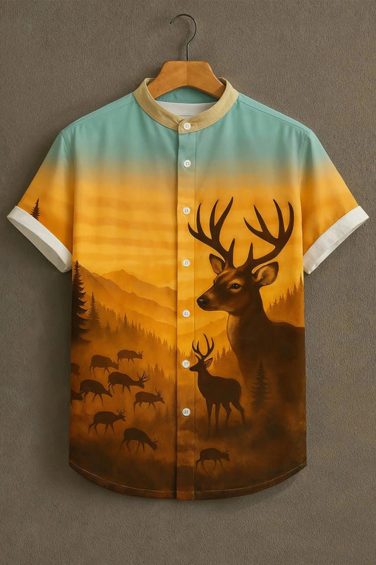 SharpShirt™ Wilderness Deer Print Shirt