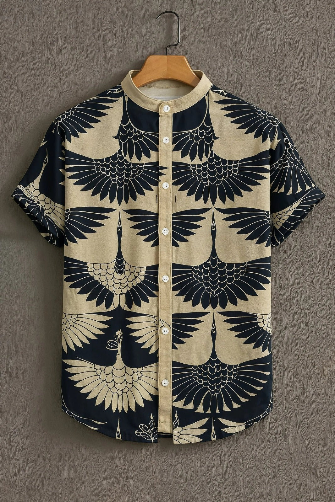 SharpShirt Royal Crane Artistic Printed Shirt