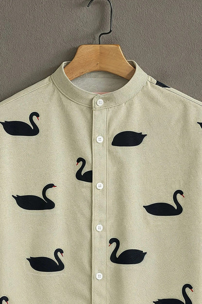 SharpShirt™ Black Swan Minimal Print Shirt