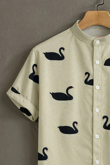 SharpShirt™ Black Swan Minimal Print Shirt