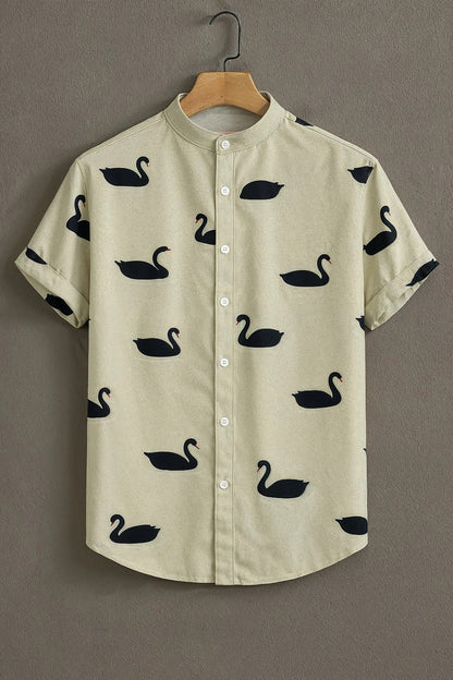 SharpShirt™ Black Swan Minimal Print Shirt