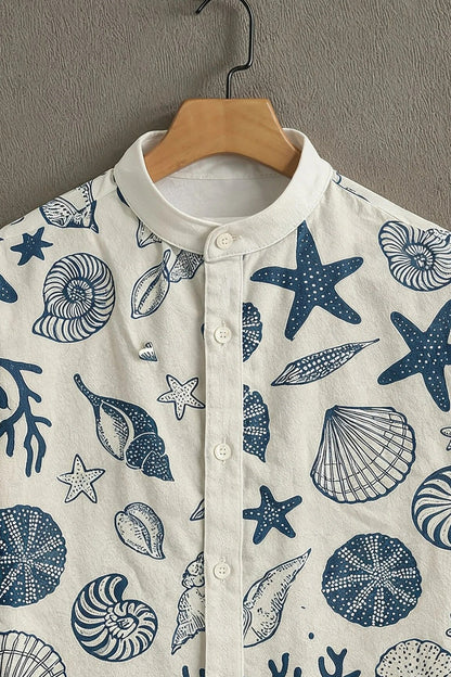 SharpShirt™ Ocean Breeze Shell Print Shirt