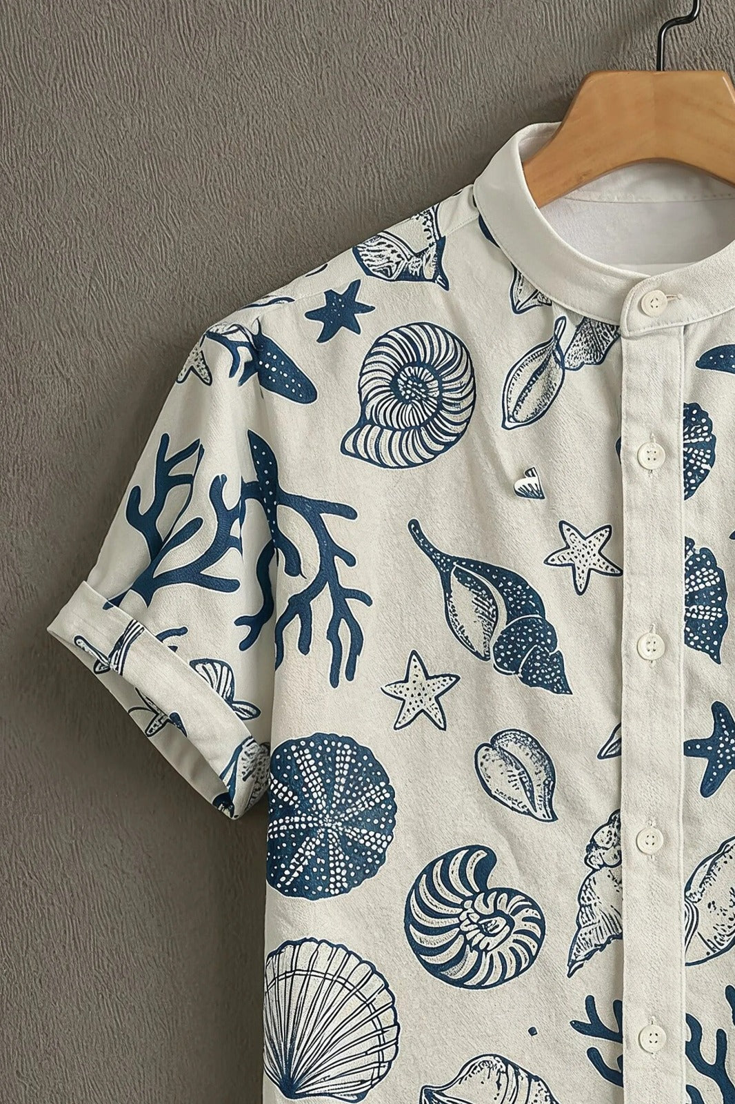 SharpShirt™ Ocean Breeze Shell Print Shirt