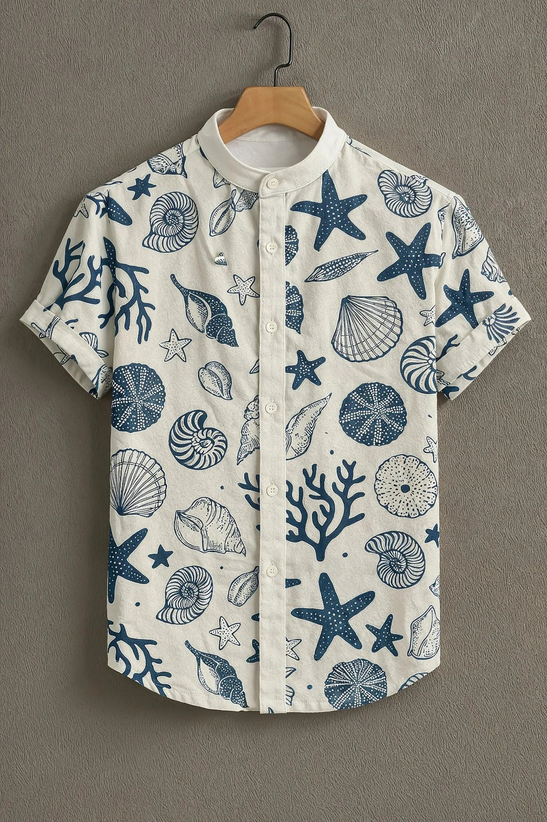 SharpShirt™ Ocean Breeze Shell Print Shirt