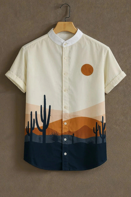 SharpShirt Desert Sunset Printed Shirt