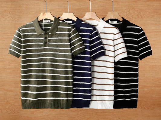 Riviera Stripe Knit Polo Collection